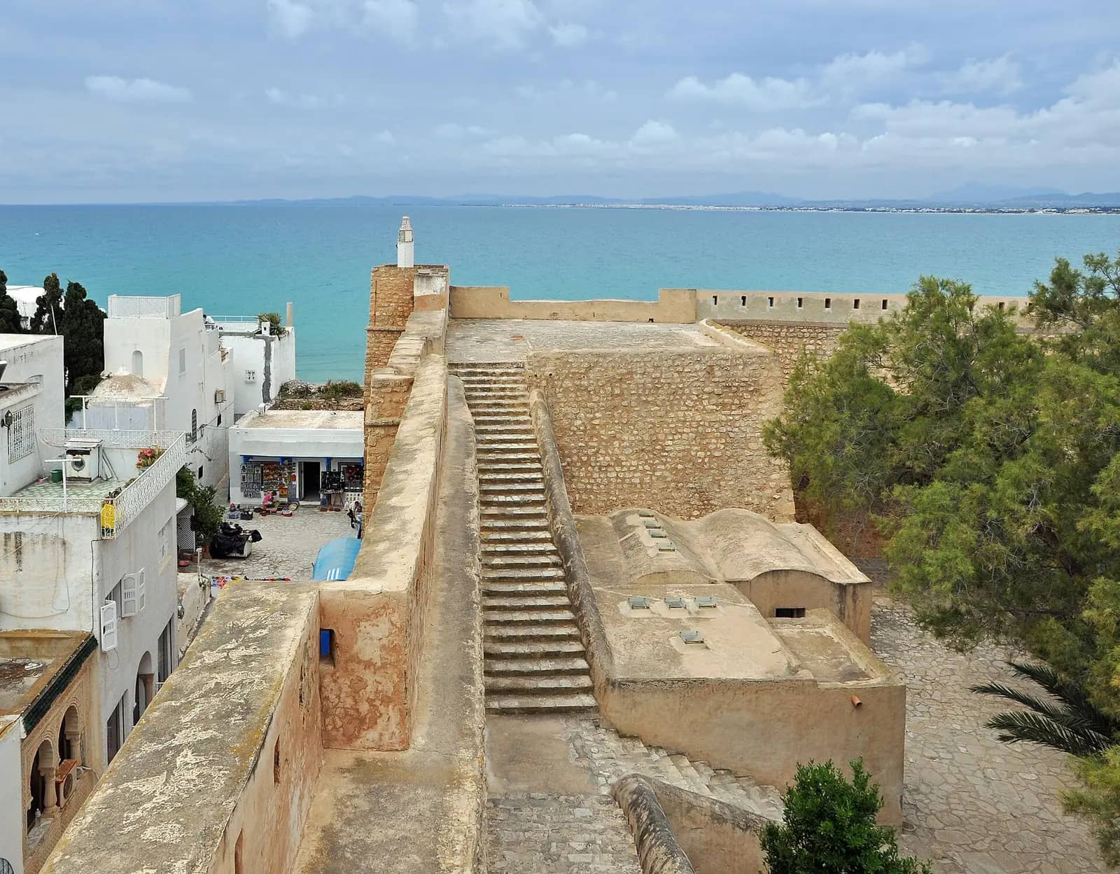 The walled medina of Hammamet by the beach