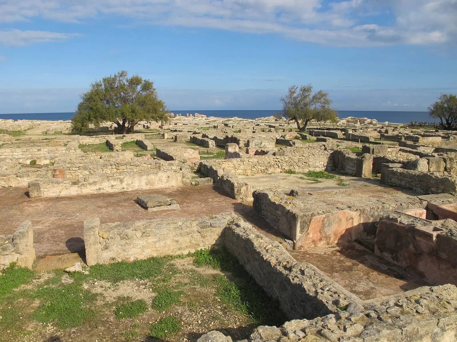 Excavated Punic houses of Kerkouane beside the sea