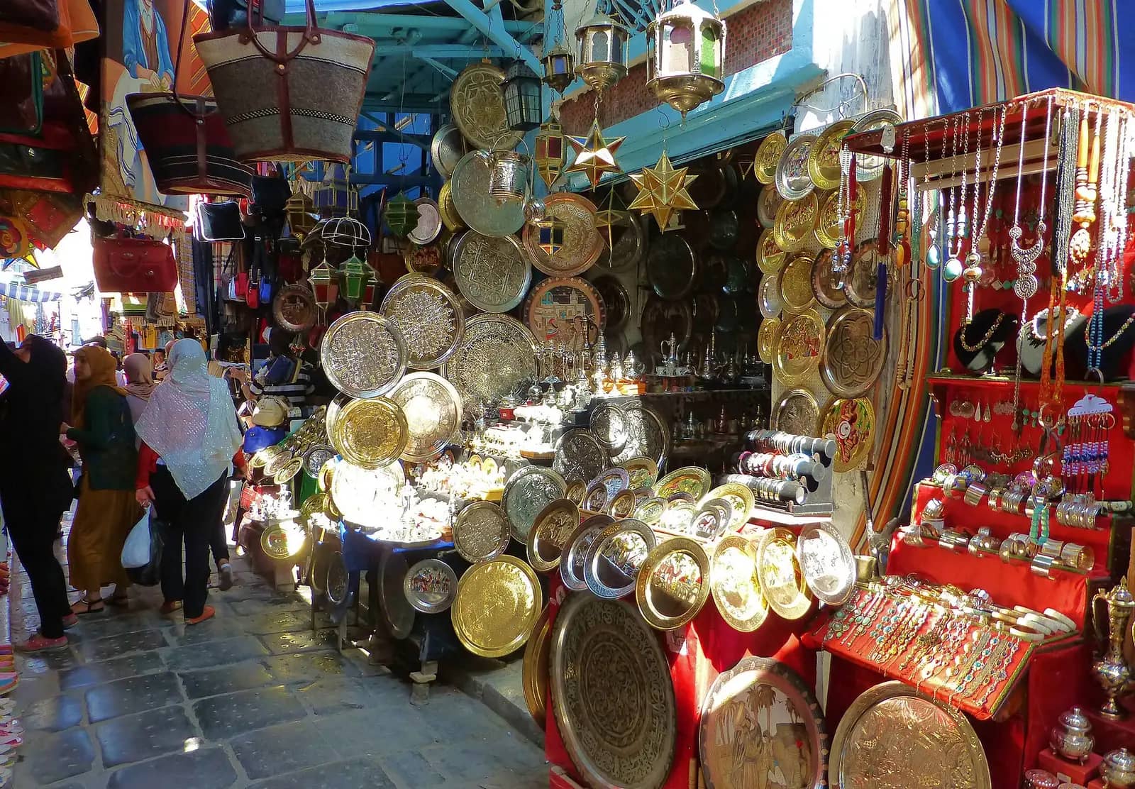 Covered souks in the Medina of Tunis