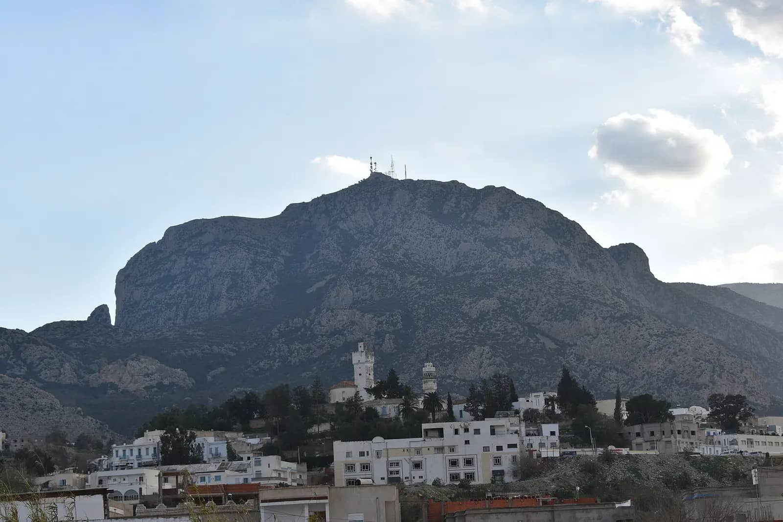 The town of Zaghouan at the foot of Jebel Zaghouan